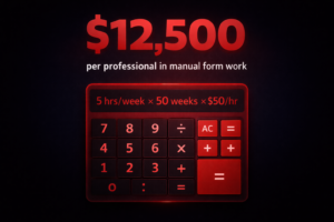 Annual cost of manual data entry per professional